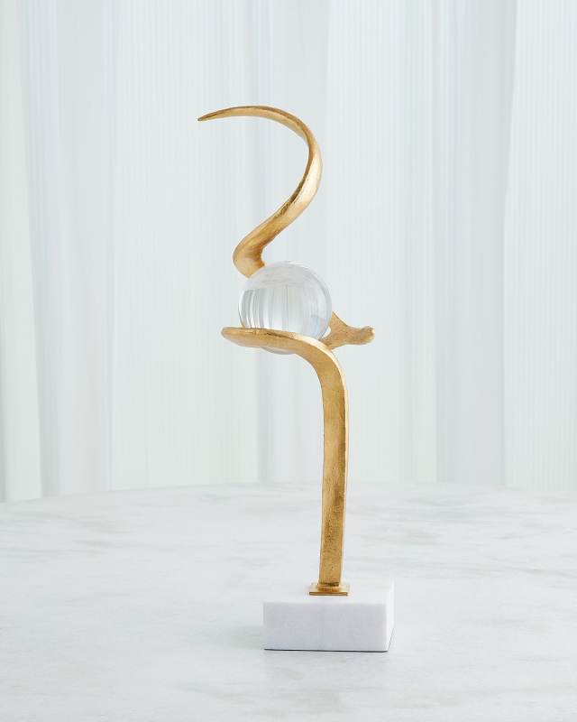 Captured Sphere Sculpture, Gold Leaf