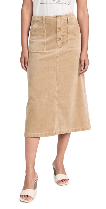 LE JEAN Jocelyn Corduroy Skirt Sandwashed Caramel