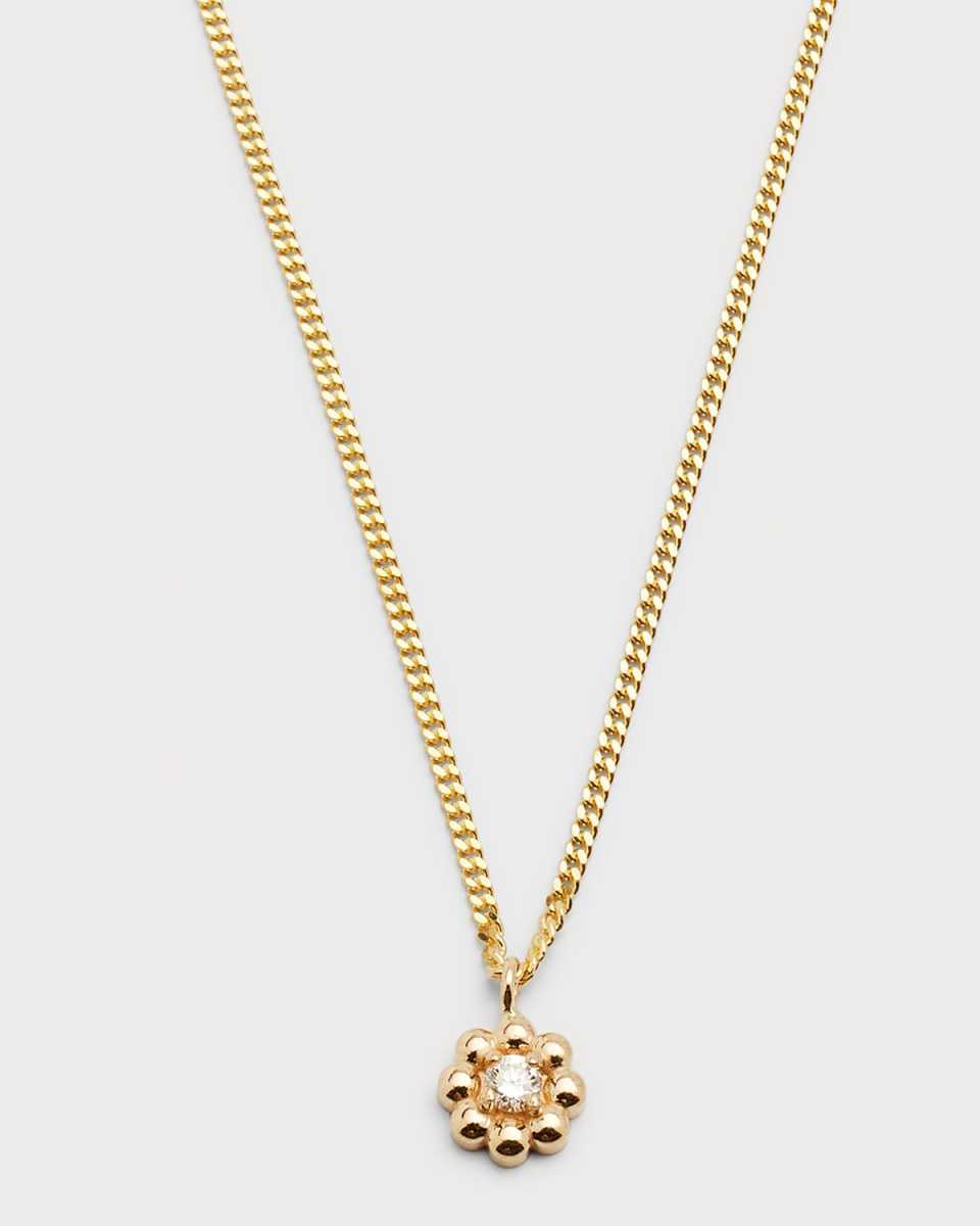 Gourmet Chain Necklace w/ Diamond Daisy Pendant