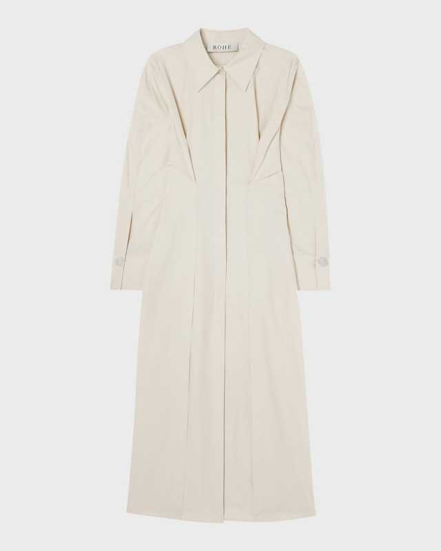 Pleated Cotton-Poplin Shirtdress