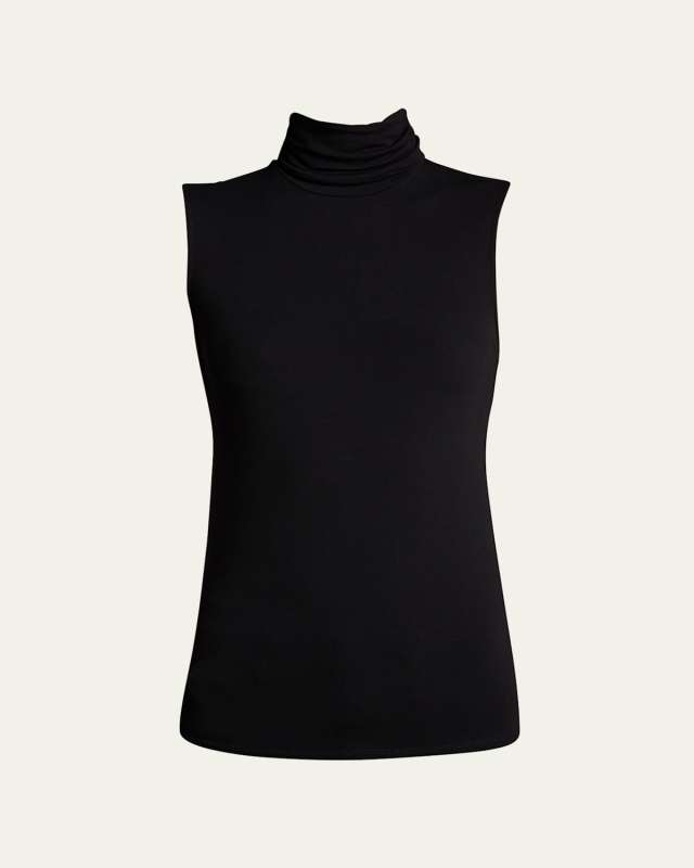Soft Touch Viscose Sleeveless Turtleneck Top