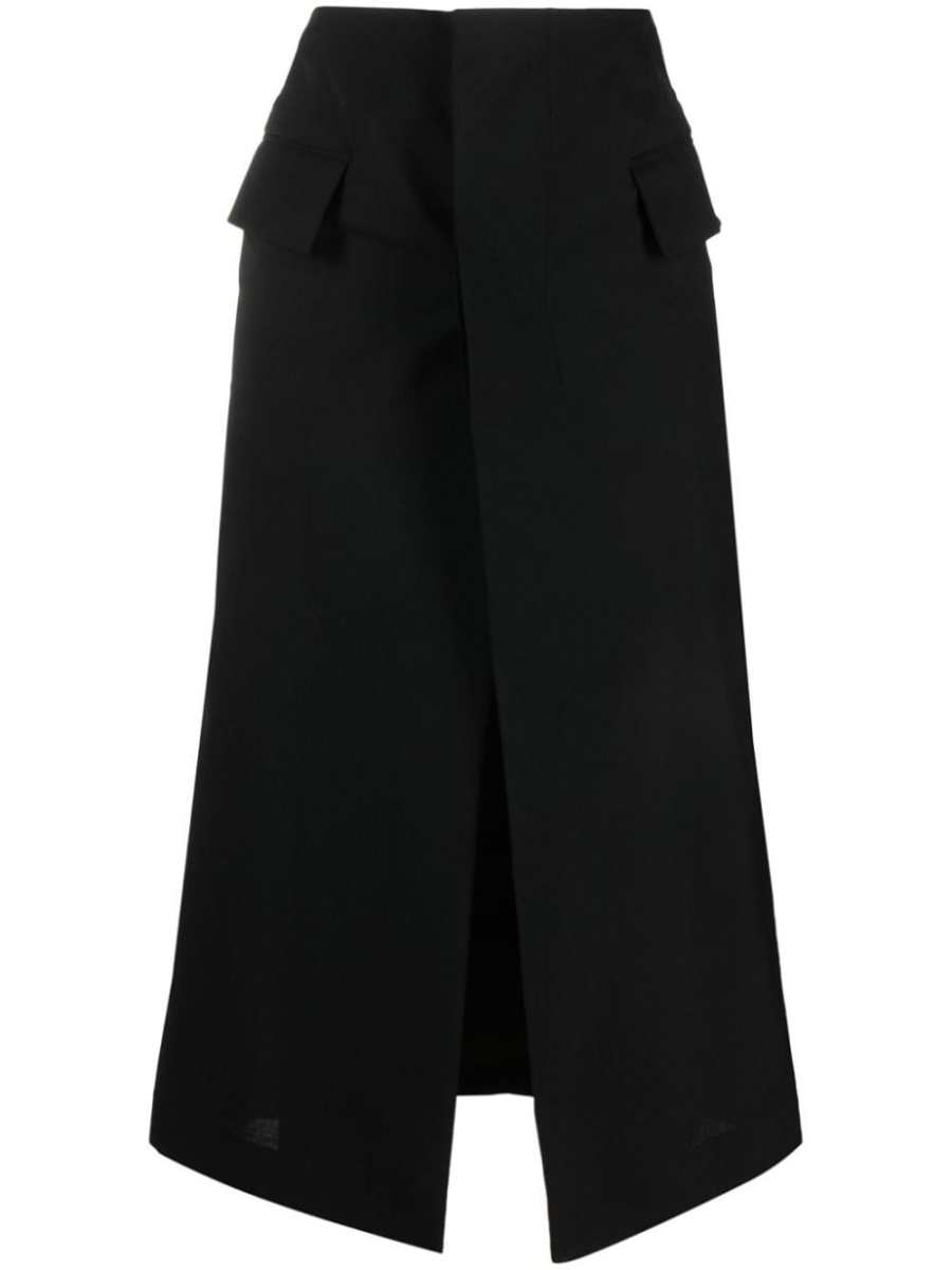 asymmetric midi skirt
