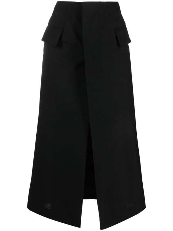 asymmetric midi skirt