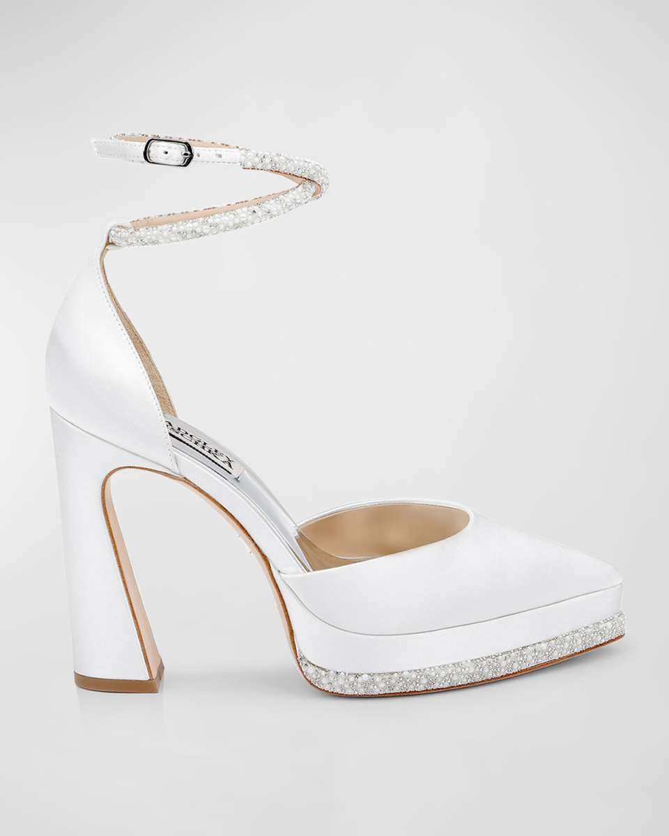 Eliana Embellished Satin Cocktail Pumps