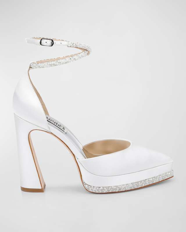 Eliana Embellished Satin Cocktail Pumps