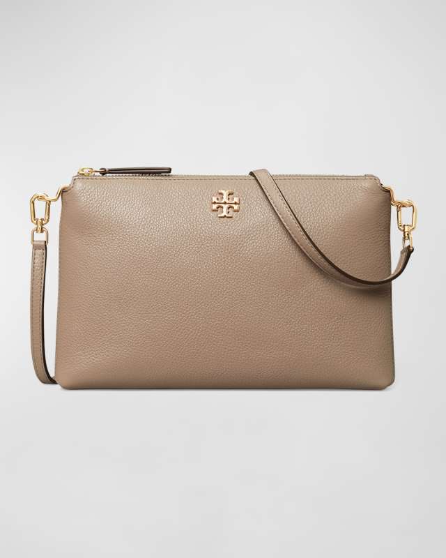 Kira Pebbled Leather Top-Zip Crossbody Bag