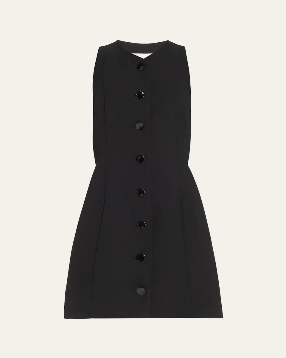Sleeveless Twill Suiting Mini Dress