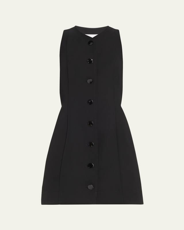 Sleeveless Twill Suiting Mini Dress