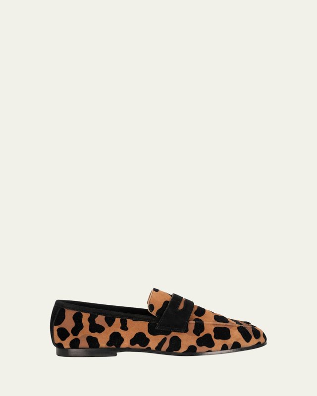 Essenziale Leopard Suede Penny Loafers