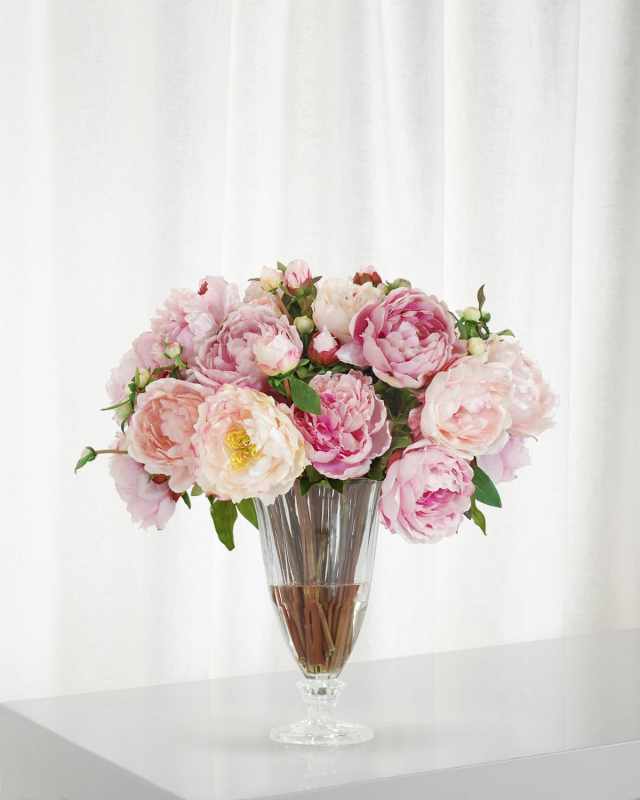 Peony in Glass Vase