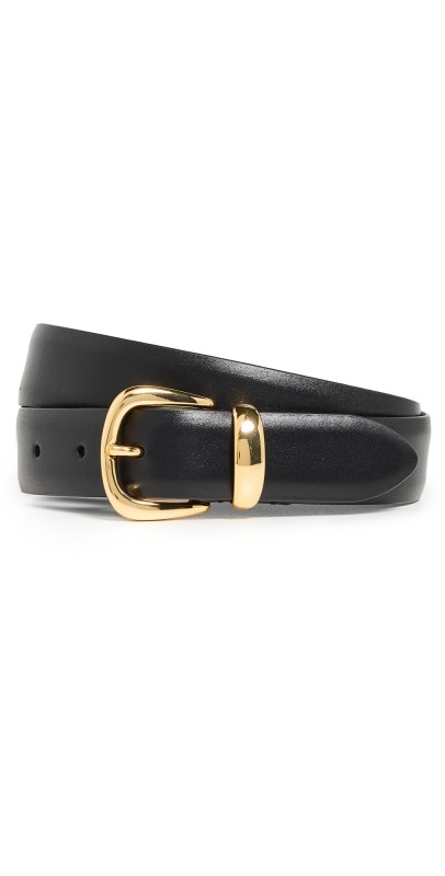 Anderson's Narrow Semi Formal Calf Leather Belt Black
