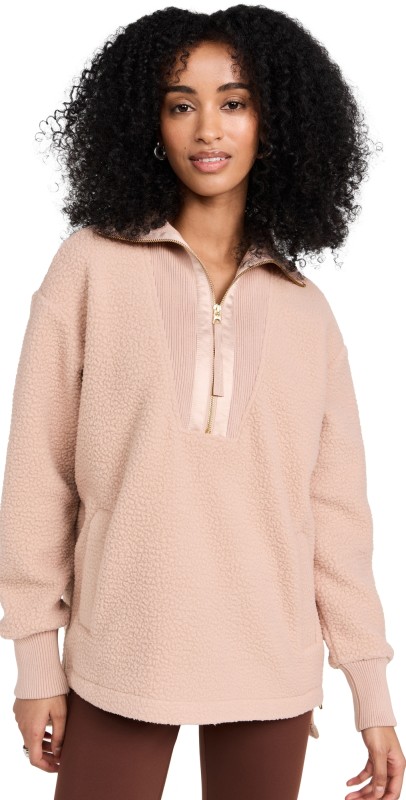 Varley Wallace Half Zip Fleece Blush Tan