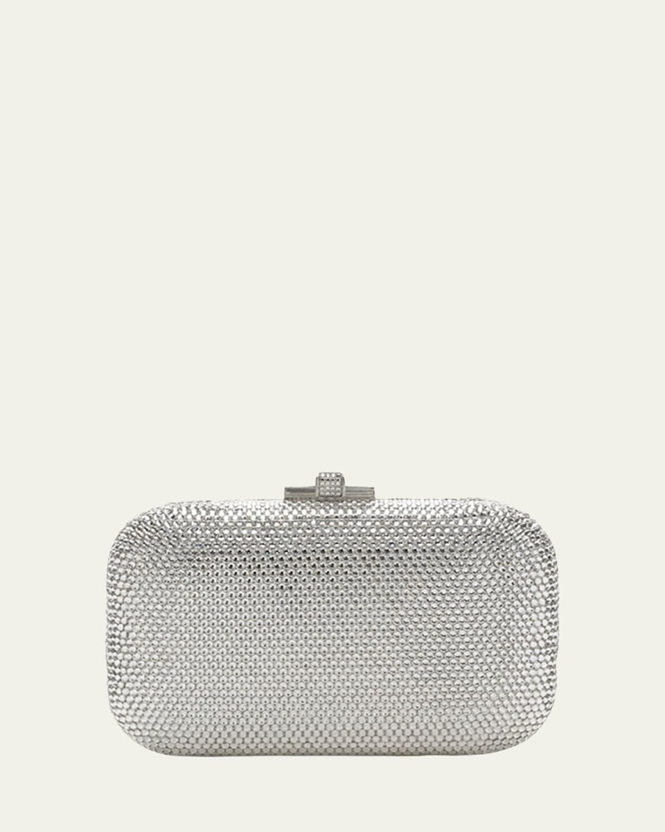 Crystal Slide-Lock Clutch Bag, Champagne