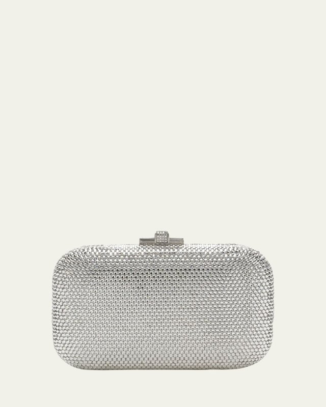 Crystal Slide-Lock Clutch Bag, Champagne
