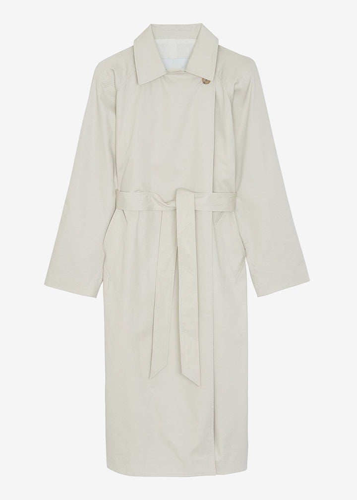 The Frankie Shop Marisol Box Shoulder Trench - Bone