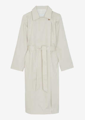 The Frankie Shop Marisol Box Shoulder Trench - Bone
