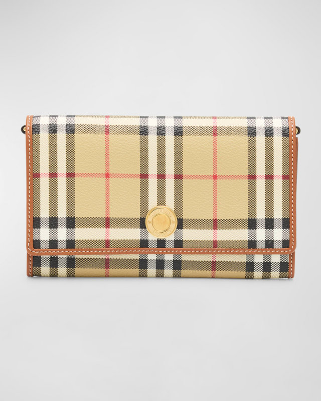 Hannah Flap Check Canvas Wallet