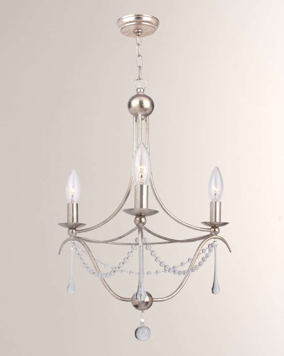 Metro 3-Light Antiqued Silver Mini Chandelier