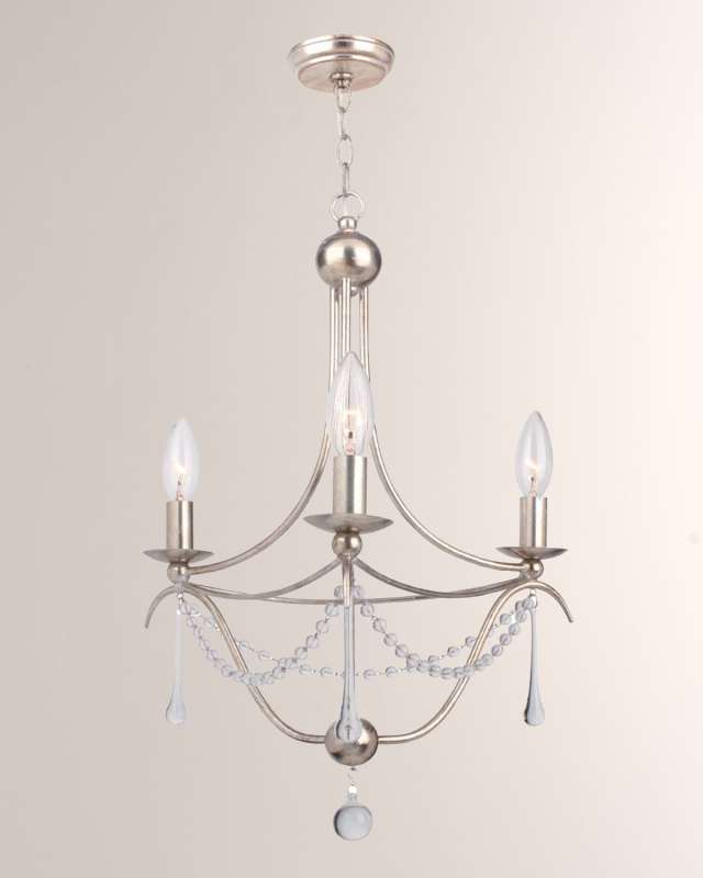Metro 3-Light Antiqued Silver Mini Chandelier