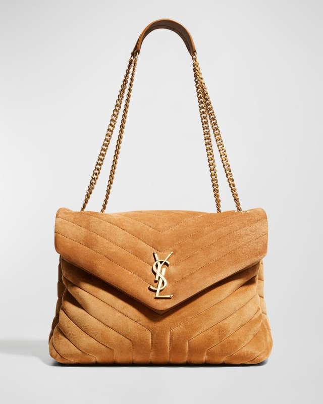 Loulou Medium YSL Shoulder Bag in Quilted Suede