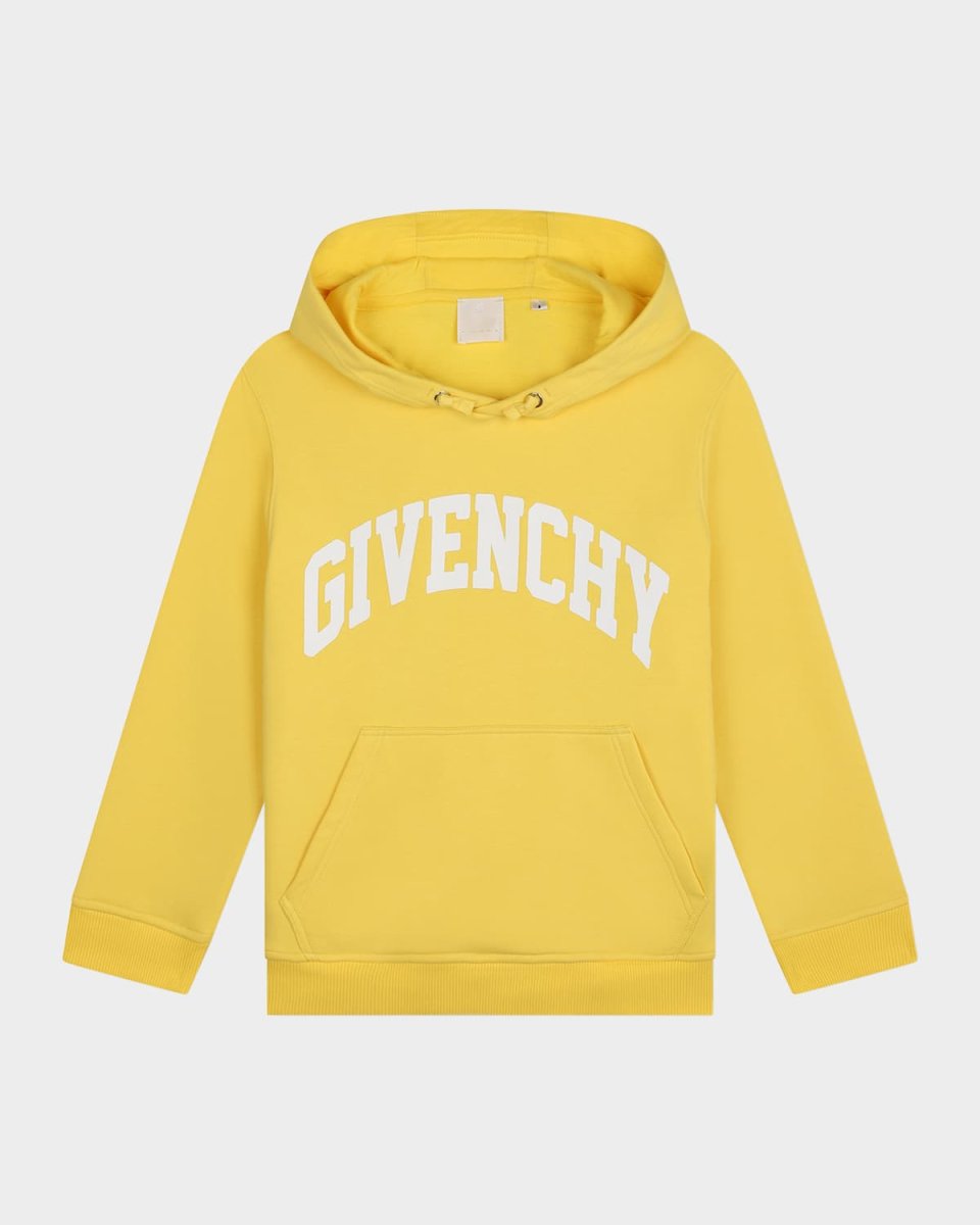 Boy's Curved Logo-Print Hoodie, Size 8-14
