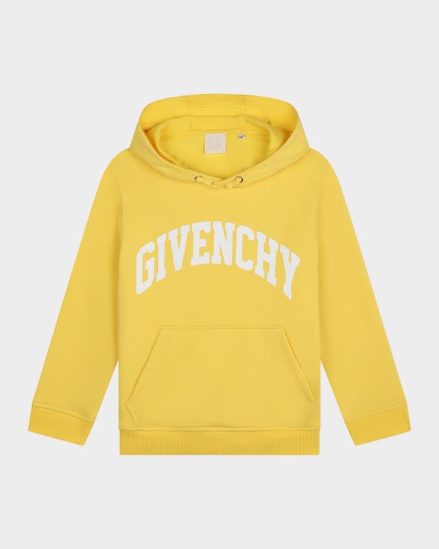Boy's Curved Logo-Print Hoodie, Size 8-14
