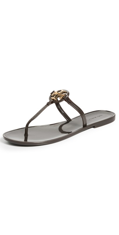 Tory Burch Mini Miller Flat Thong Sandals COCO/GOLD