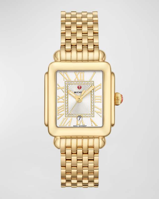 Deco Madison Mid Diamond-Dial Watch, Yellow