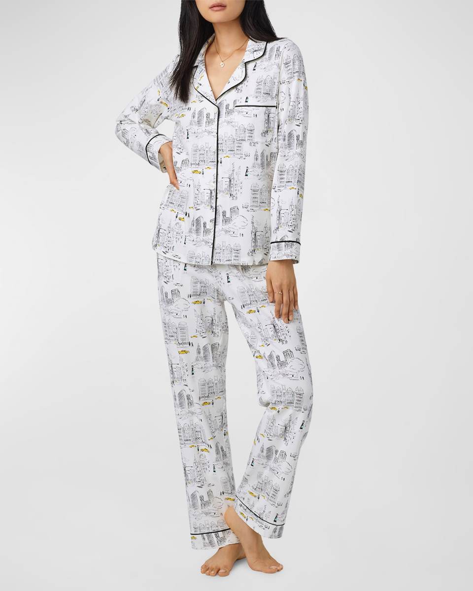 Printed Organic Cotton Jersey Pajama Set