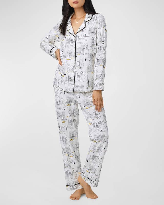 Printed Organic Cotton Jersey Pajama Set