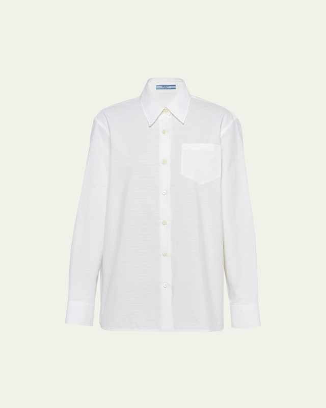Logo Poplin Button Down Shirt
