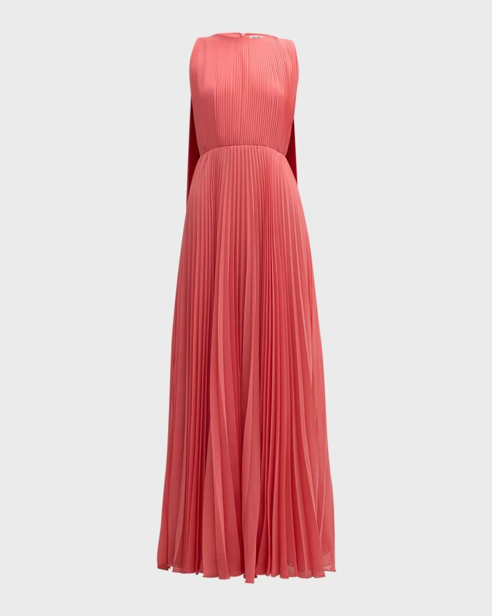Octavia Pleated Draped A-Line Gown