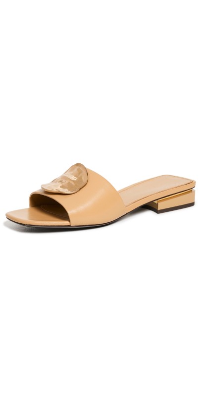 Tory Burch Patos Mule Sandals 25mm Ginger Shortbread/Gold