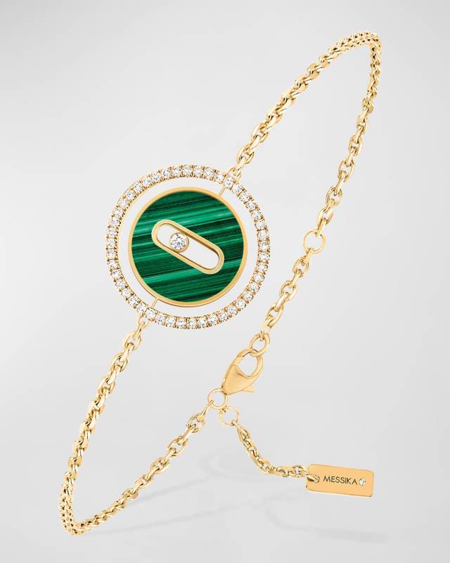 LUCKY MOVE 18K ROSE GOLD MALACHITE & DIAMOND BRACELET