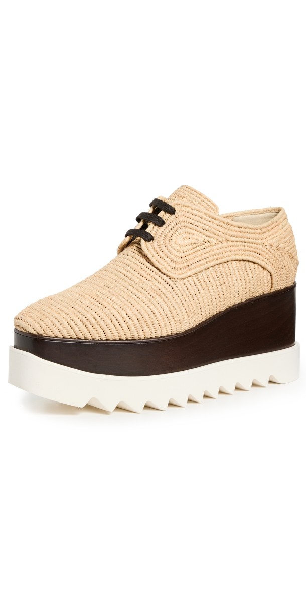 Stella McCartney Elyse Raffia Platform Sneakers Naturale