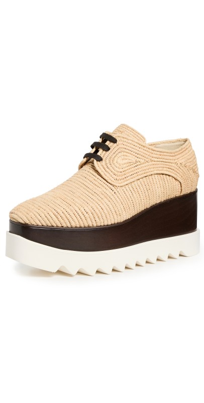 Stella McCartney Elyse Raffia Platform Sneakers Naturale