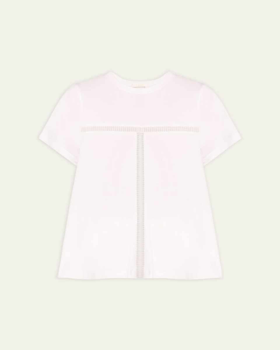 Ladder-Stitched Jersey Top