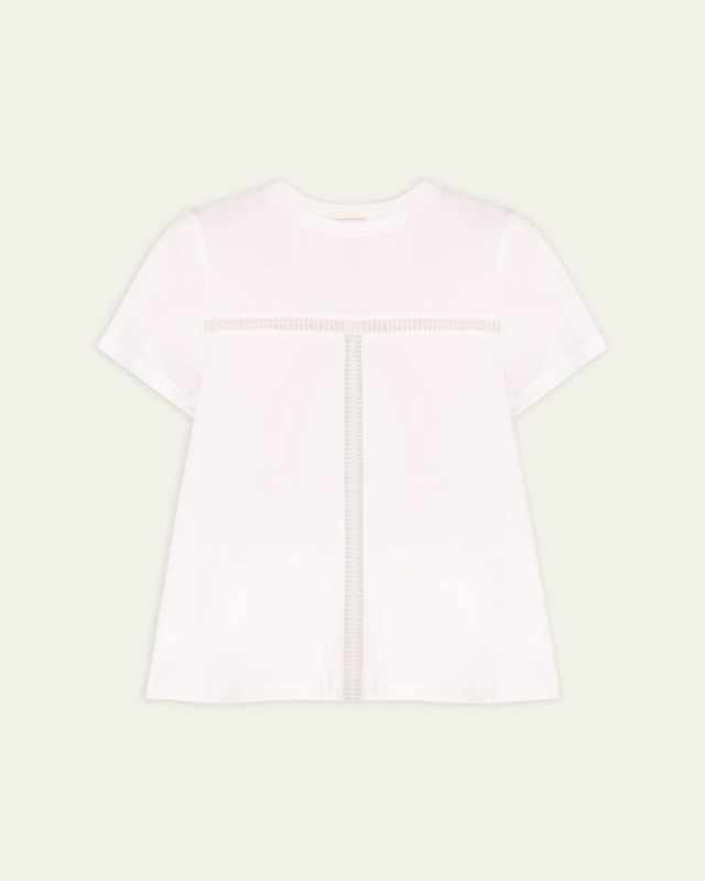 Ladder-Stitched Jersey Top