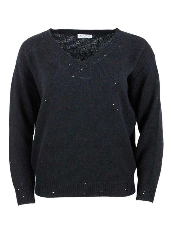 Brunello Cucinelli Pull Col Rond - Noir