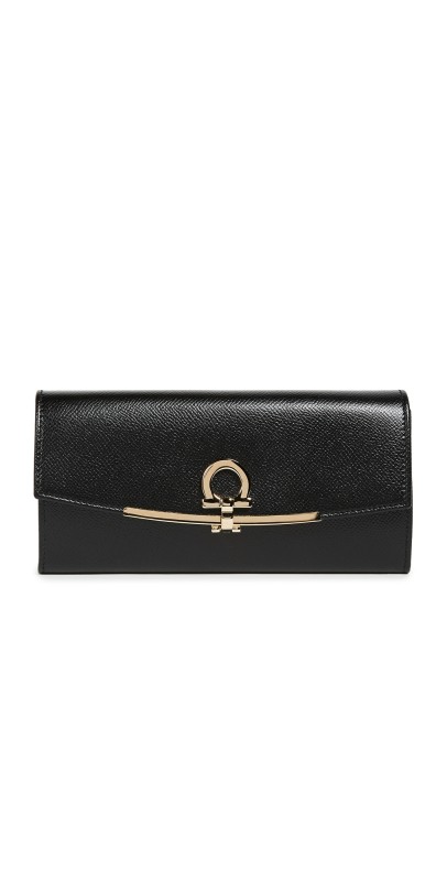 FERRAGAMO Gancino Clip Wallet Nero