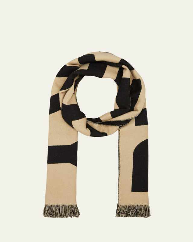 Logo Text Organic Wool Football Scarf