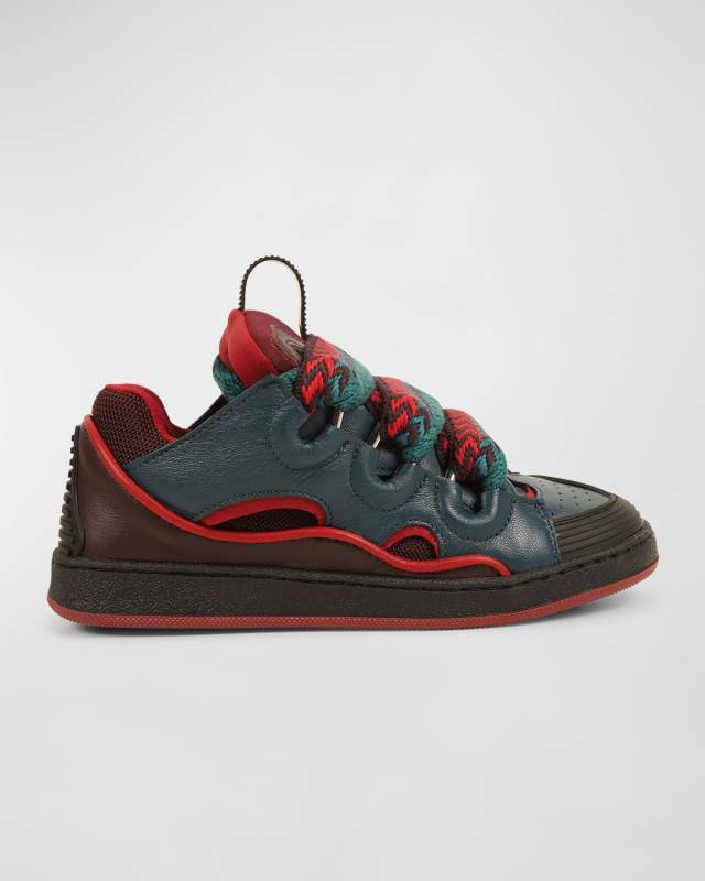 Boy's Curb Suede Chunky Low-Top Sneakers, Kids