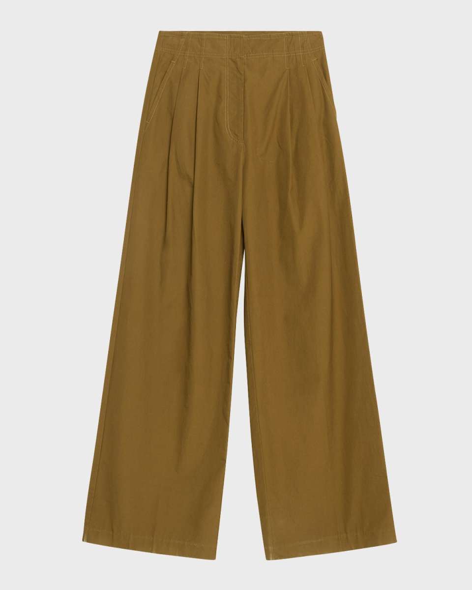 Lani Wide-Leg Cotton Twill Pants
