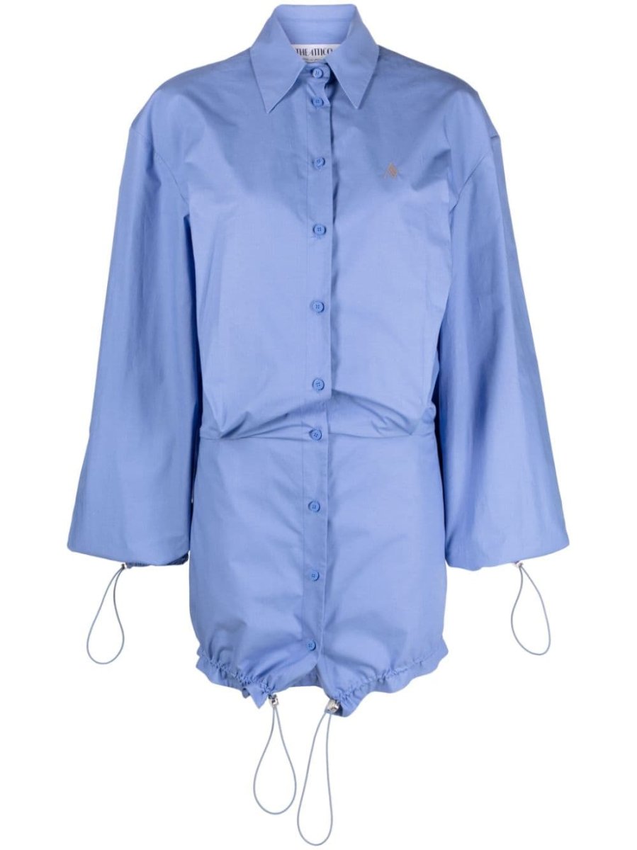drawstring cotton shirtdress