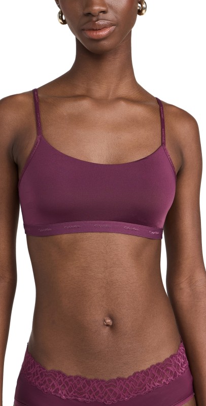Calvin Klein Underwear Lightly Lined Bralette Mauve Wine