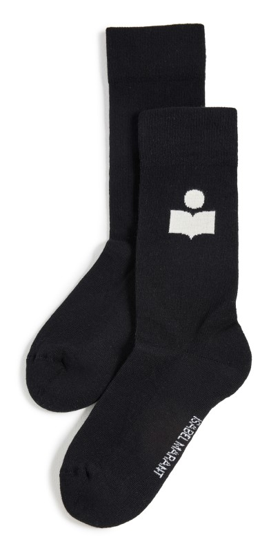 Isabel Marant Siloki Sporty Logo Socks Black