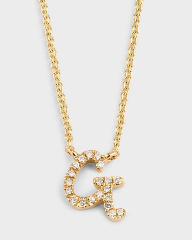 14k Diamond Pave Initial Necklace