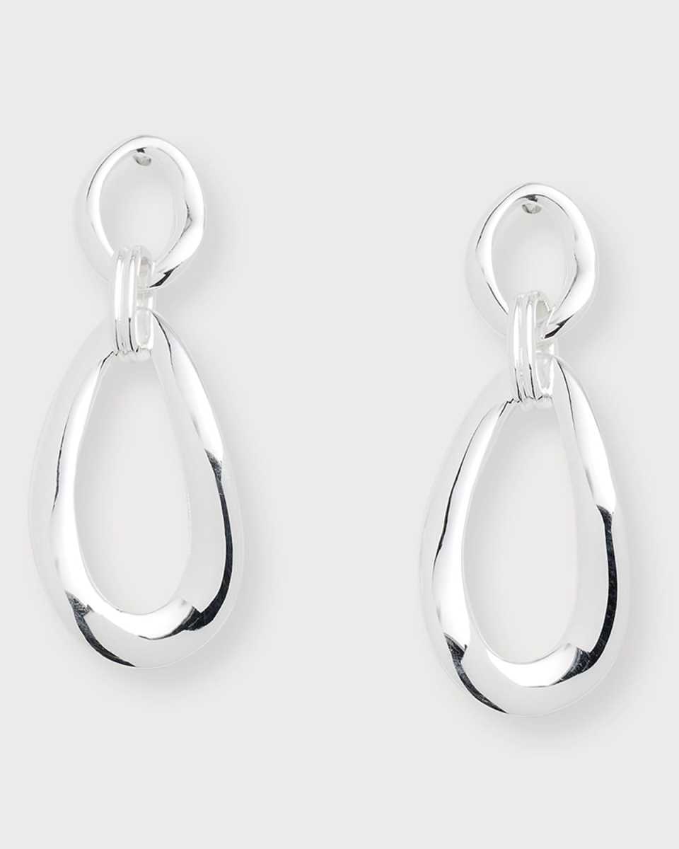Mini Smooth Snowman Earrings in Sterling Silver