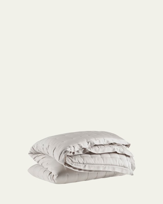 Puff Tencel King Quilt, Gray