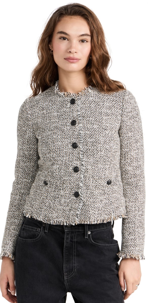 rag & bone Carmen Tweed Jacket Blackwht